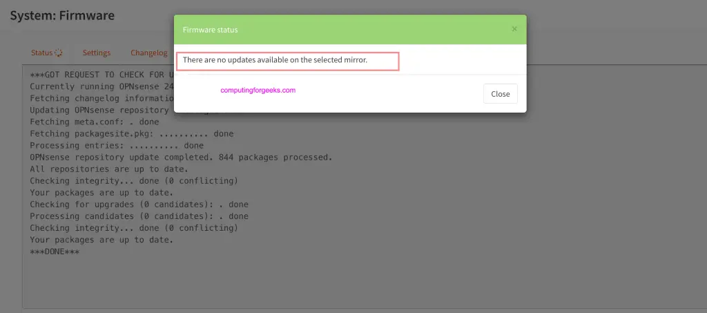 How To Update OPNsense From Web UI or Terminal Console 8 OPNsense Update 08