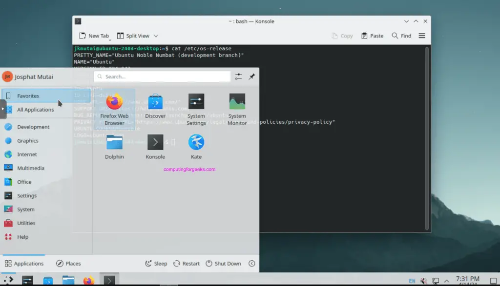 Install KDE Desktop on Ubuntu 24.04 (Noble Numbat) 4 install kde desktop ubuntu 03