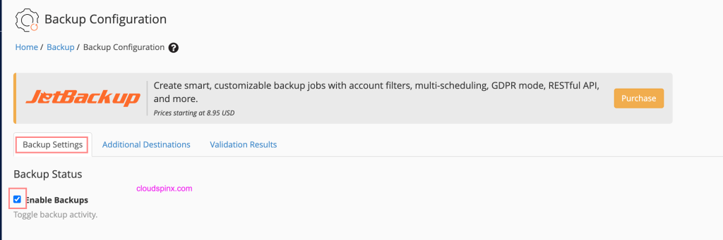 backup cpanel to qnap 00