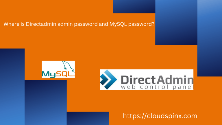 directadmin admin user and mysq root password