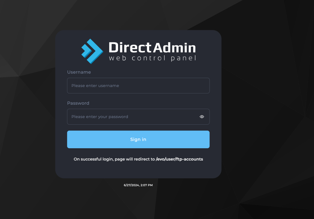 directadmin login