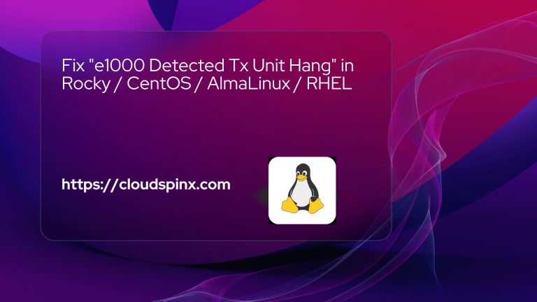e1000 detected tx unit hang