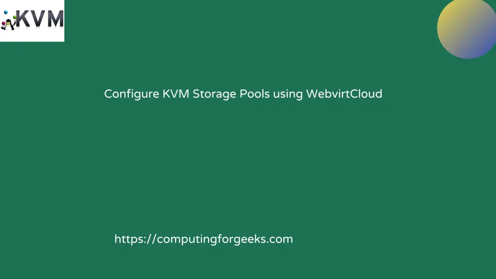 Configure KVM Storage Pools using WebvirtCloud