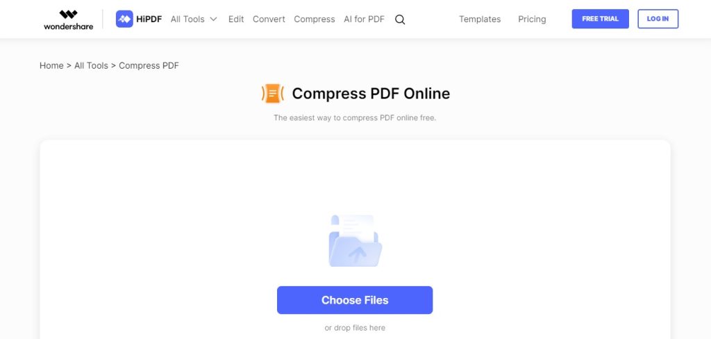A Detailed Guide to Compress PDF Under 1 MB 2 choose pdf file hipdf