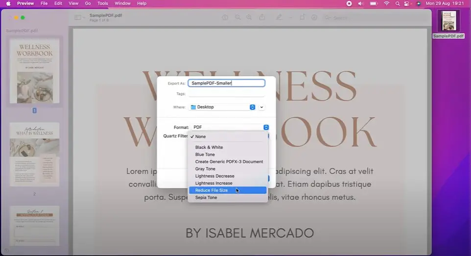 A Detailed Guide to Compress PDF Under 1 MB 9 click reduce file size option preview