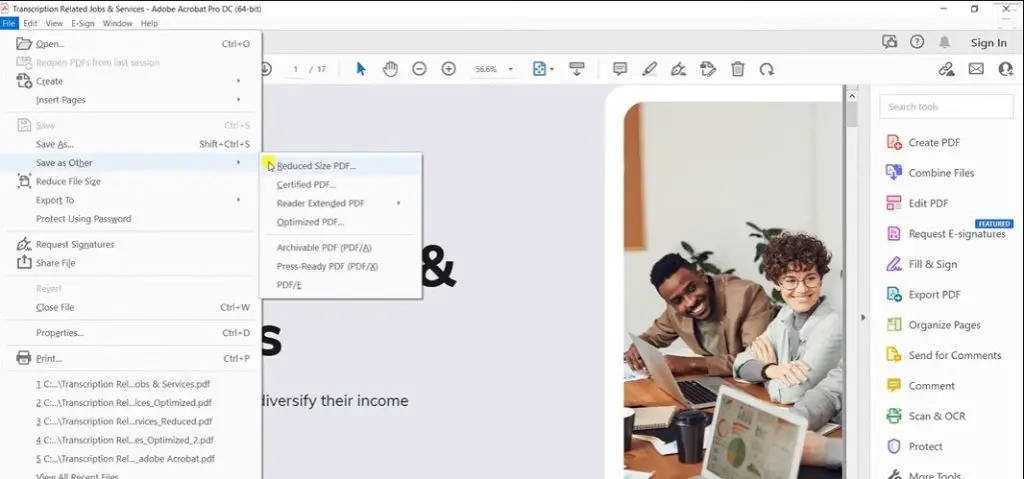 A Detailed Guide to Compress PDF Under 1 MB 5 click reduce size pdf acrobat