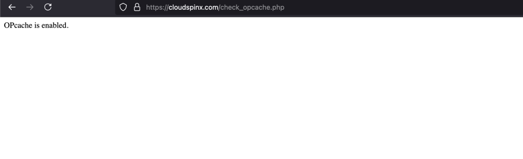 enable opcache website