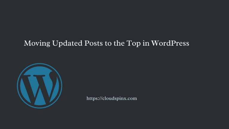 move updated post wordpress top