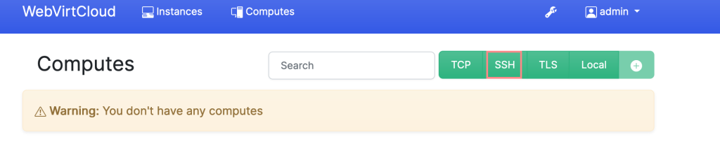 webvirtcloud connect host 01