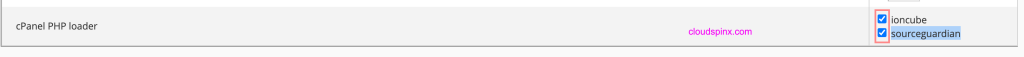 Enable ioncube and sourceguardian PHP loader on cpanel 02