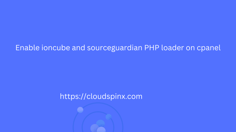 Enable ioncube and sourceguardian PHP loader on cpanel