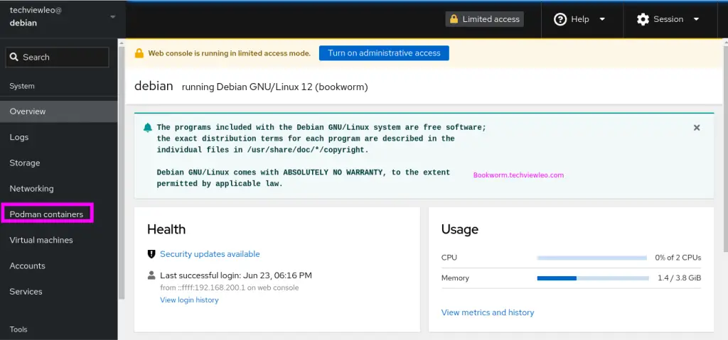 Install KVM with virt manager and Cockpit on Debian 3