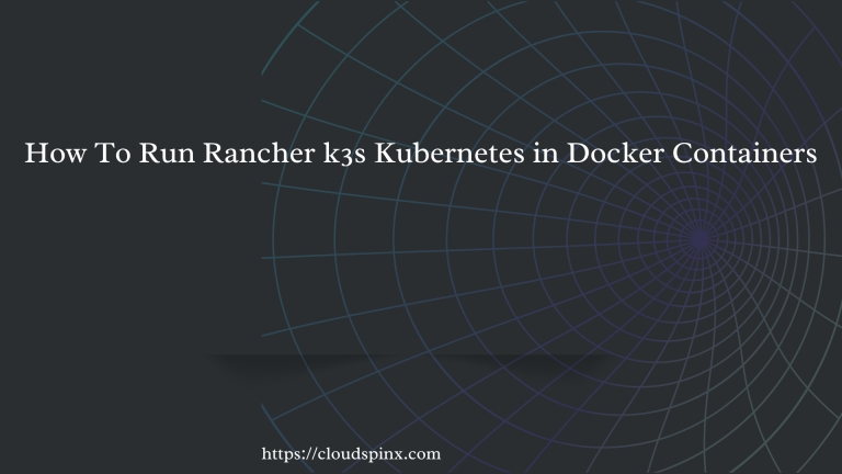 run k3s in docker containers
