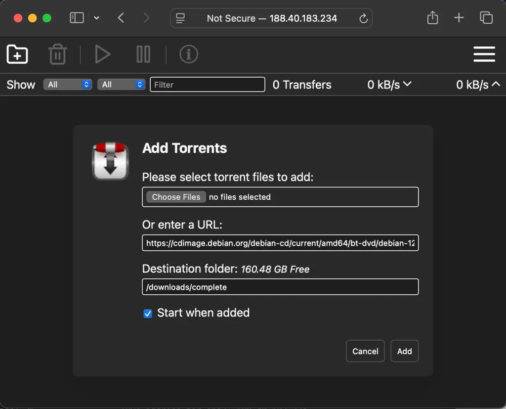 How To Run Transmission Torrent Web Client in Docker 03