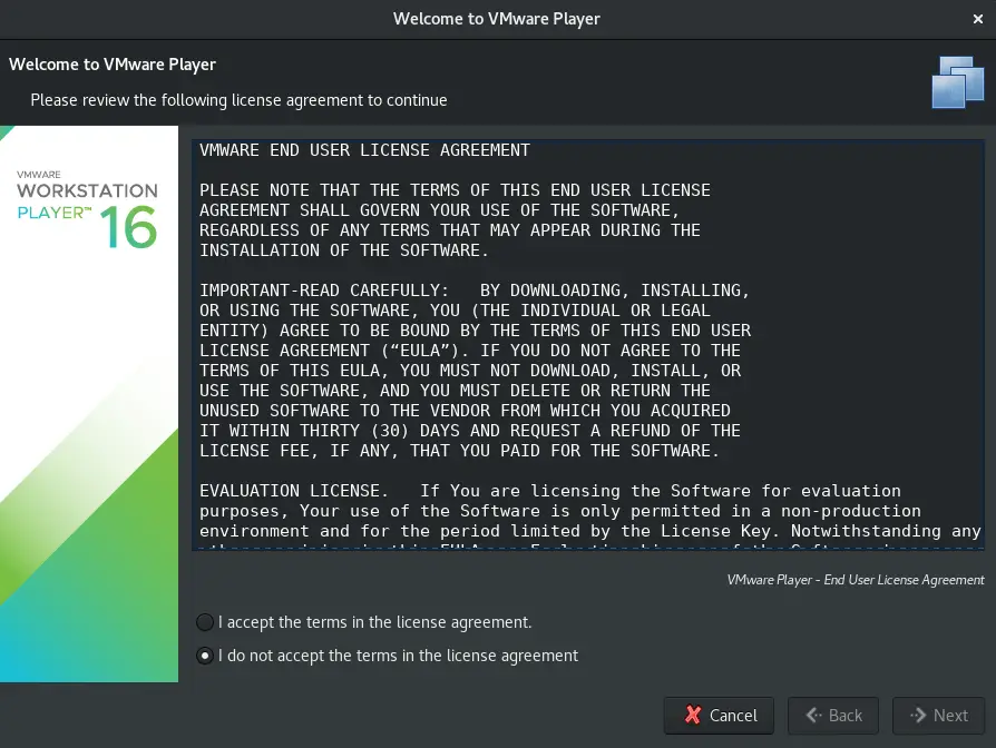 Install VMWare Player Workstation on Rocky Linux 8 1