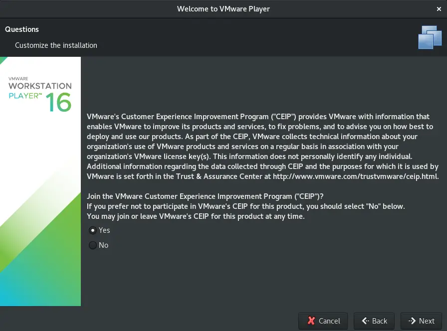 Install VMWare Player Workstation on Rocky Linux 8 4