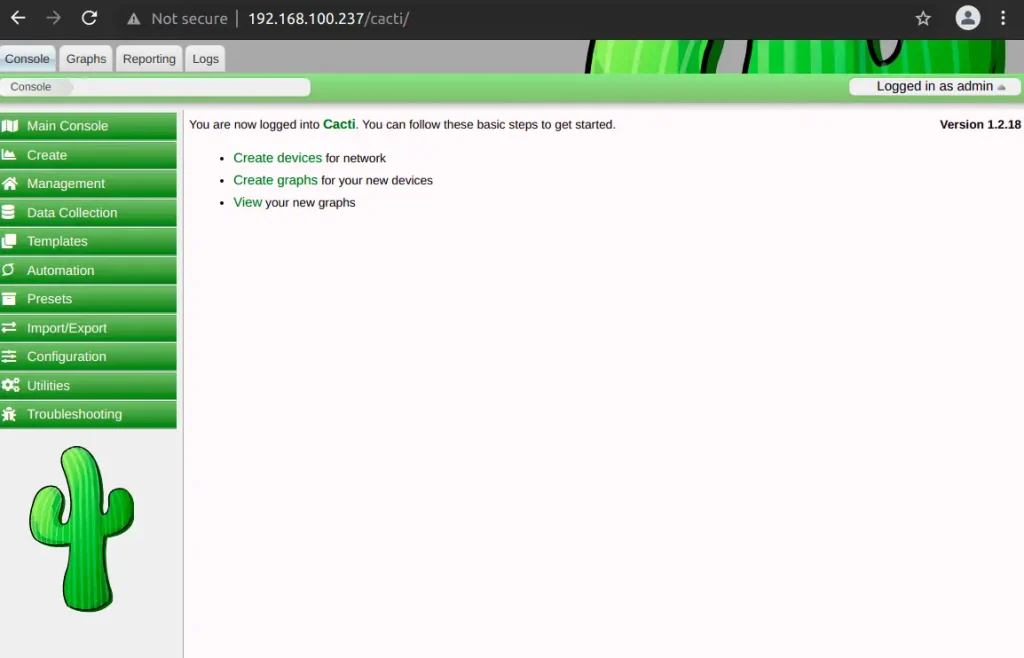 install cacti on rocky linux 8 dashboard