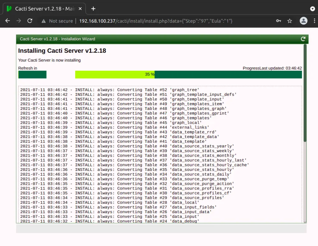 install cacti on rocky linux 8 installation process