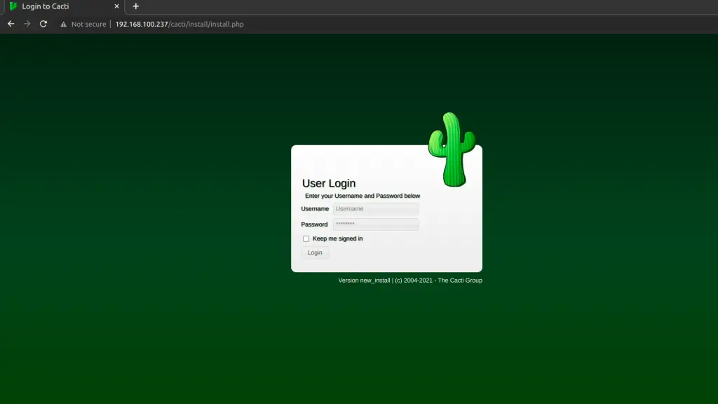 install cacti on rocky linux 8 login