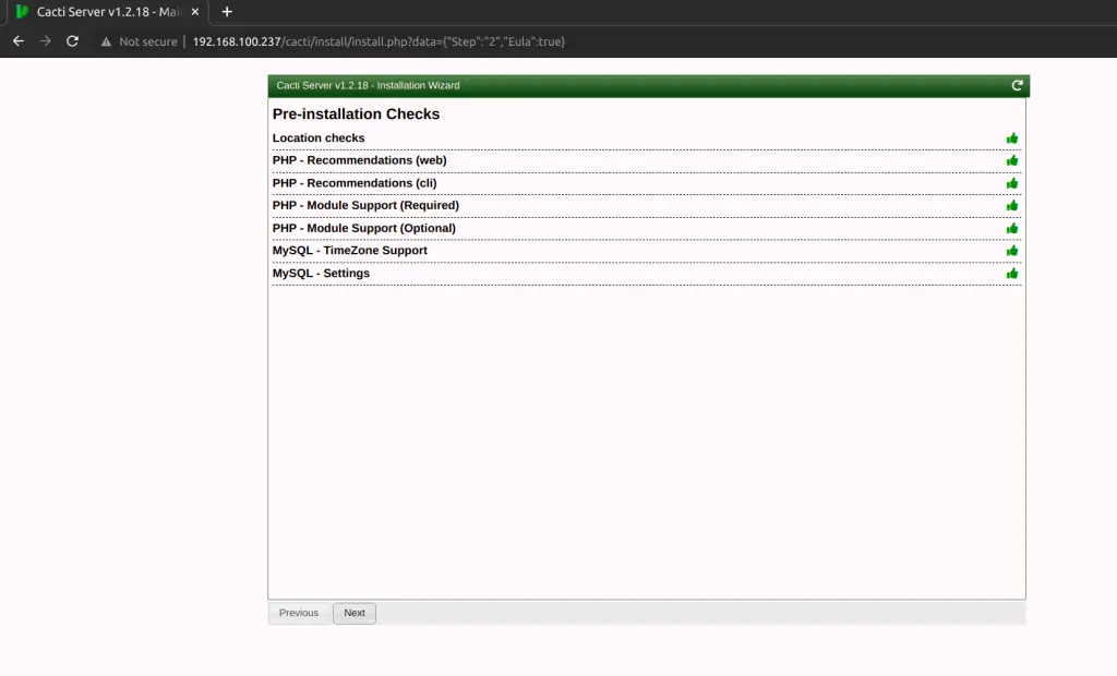 install cacti on rocky linux 8 pre install checks