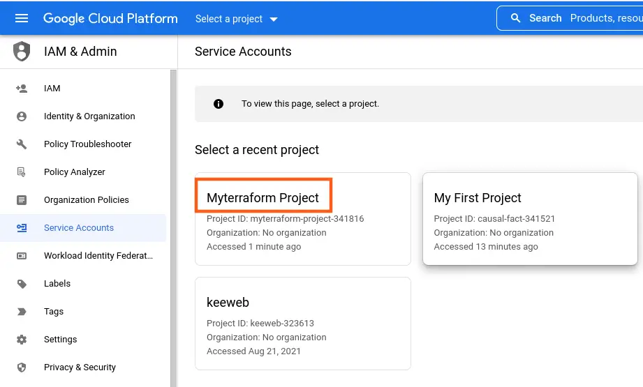 terraform gcp choose project 03