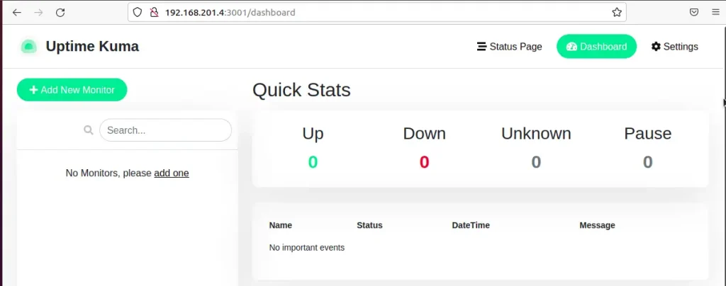 Uptime Kuma Dashboard