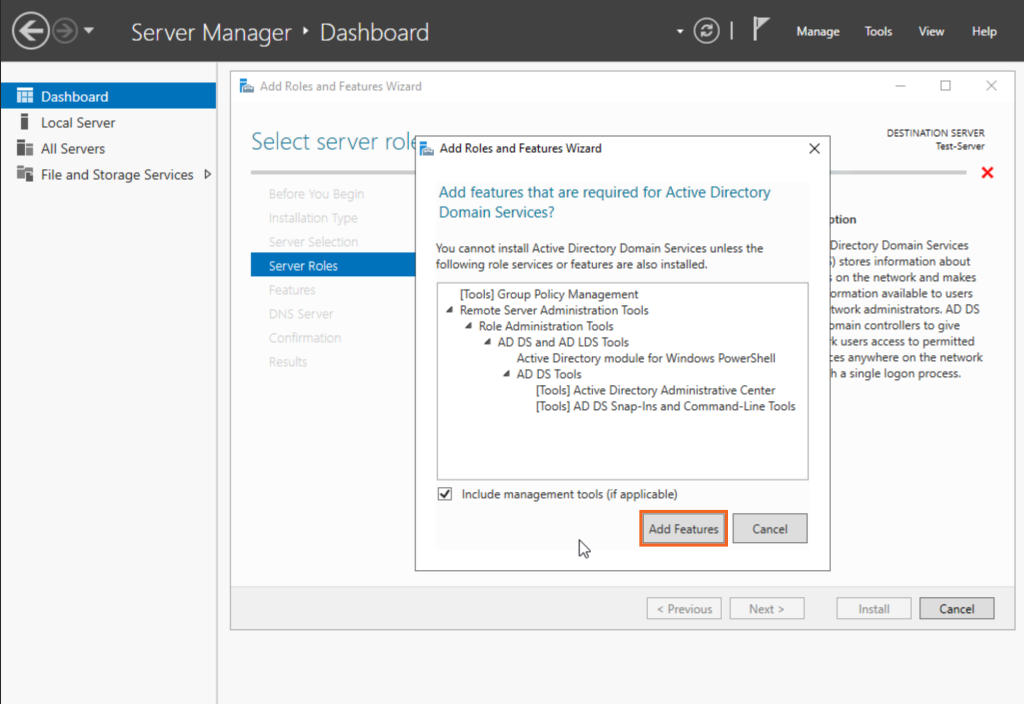 install active directory services on windows server 2022 07