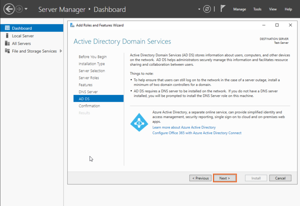 install active directory services on windows server 2022 10