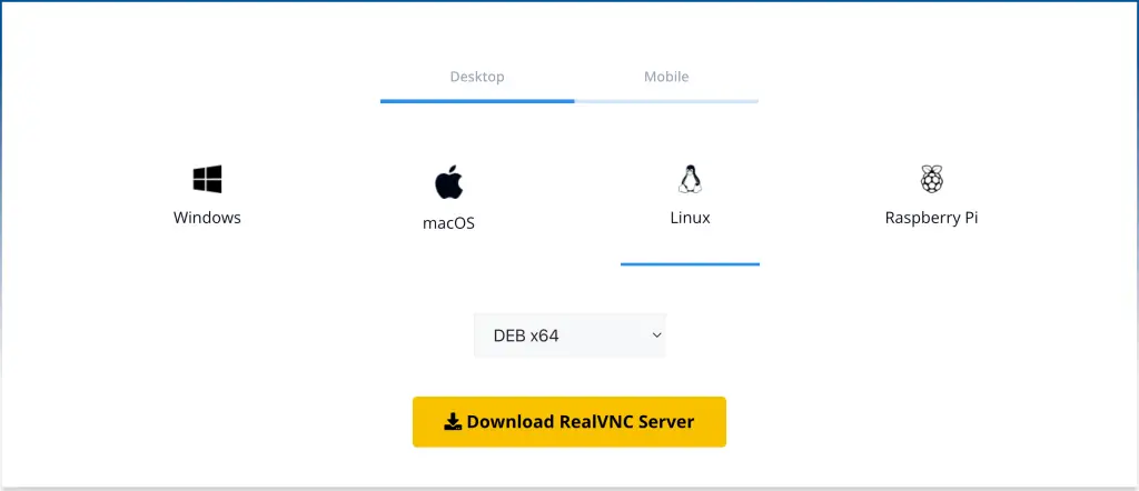 Configure RealVNC Server and Client on Debian 01