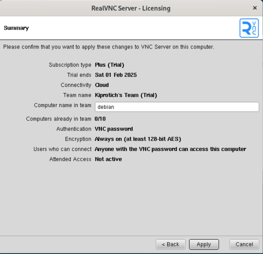 Configure RealVNC Server and Client on Debian 07