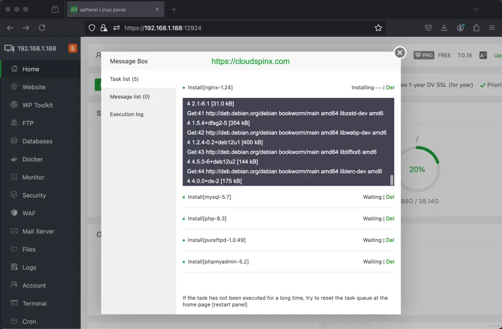How To Install and Use aaPanel on Debian 04