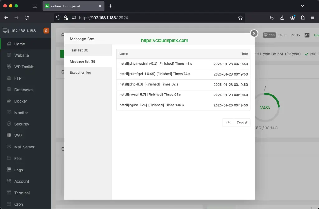 How To Install and Use aaPanel on Debian 05