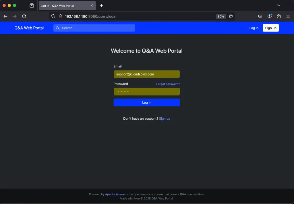How To Setup QA web portal using Answer 06