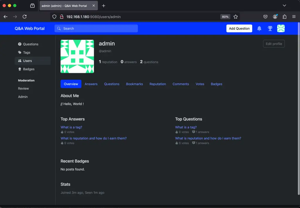 How To Setup QA web portal using Answer 07
