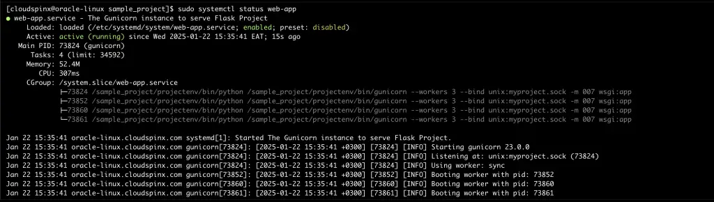 Install Flask with Gunicorn and Nginx on Oracle Linux 03