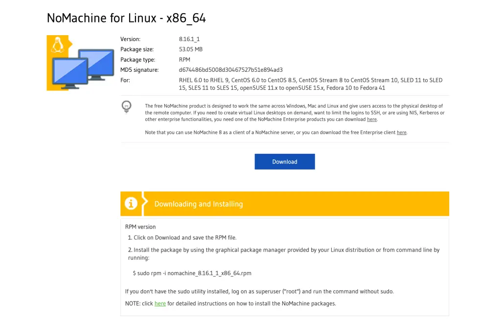 Install Nomachine RDP on Rocky Linux AlmaLinux 01