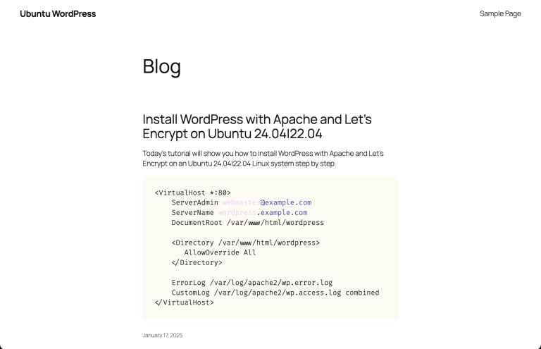 Install WordPress with Apache and Lets Encrypt on Ubuntu featured