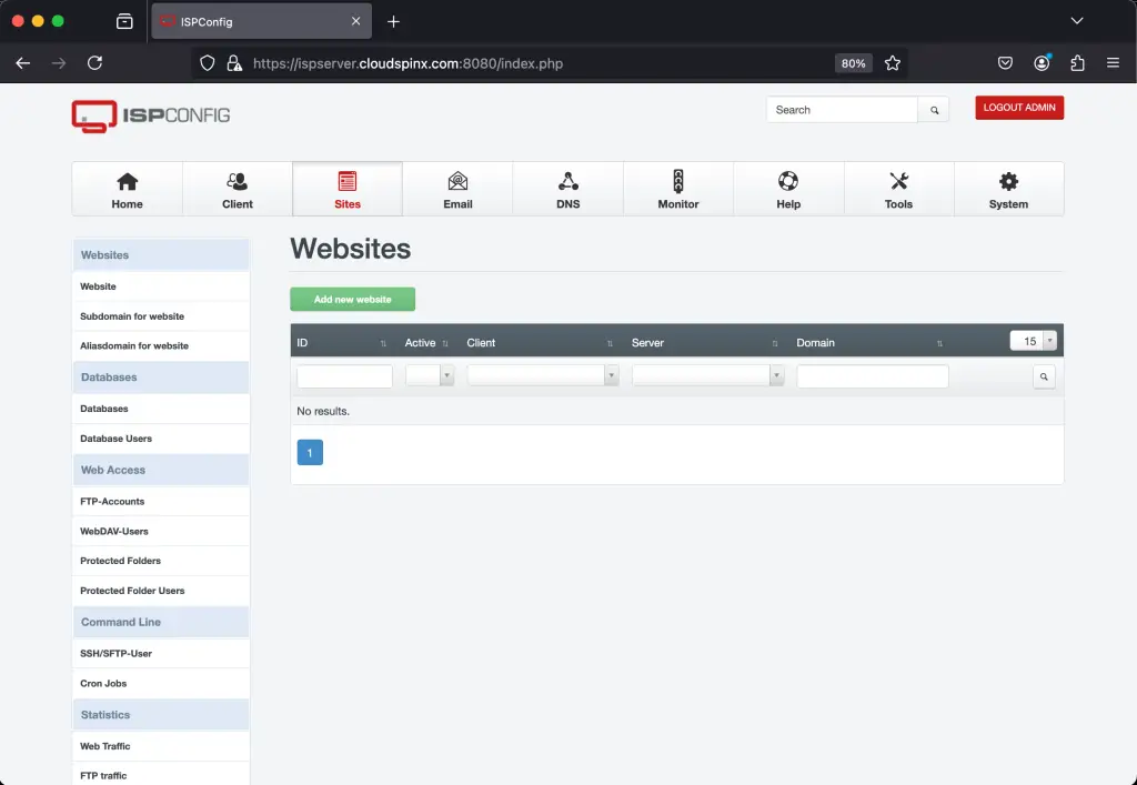 Install and Configure ISPConfig Control Panel on Debian 04