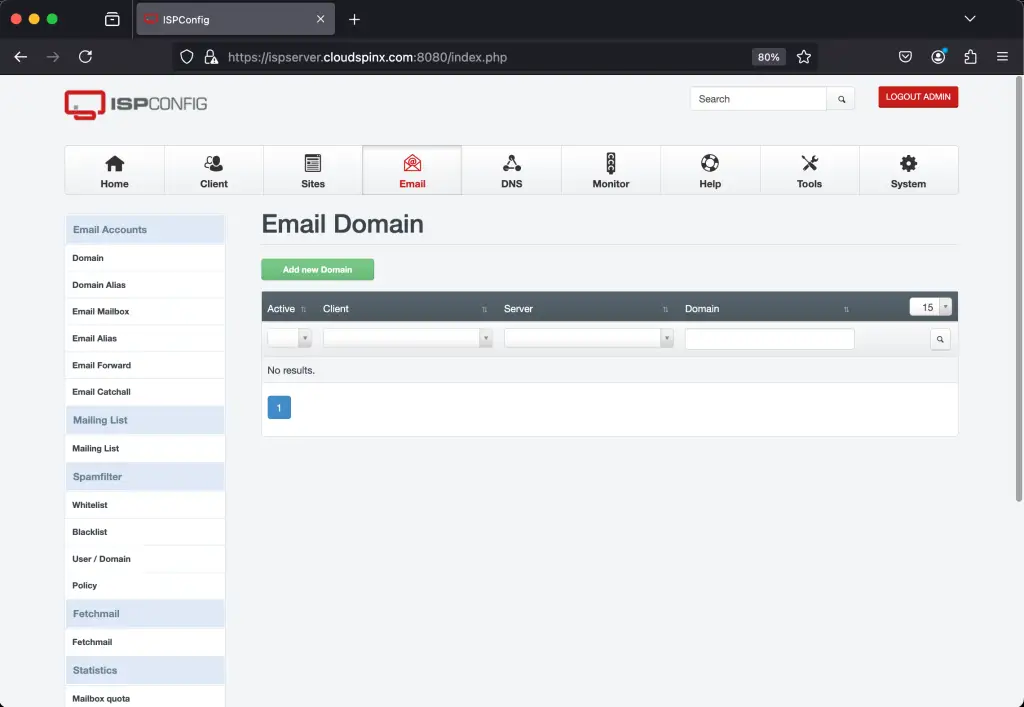 Install and Configure ISPConfig Control Panel on Debian 05