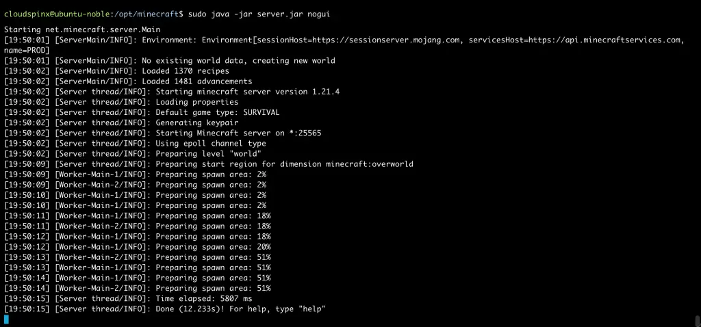 Install and Use Minecraft Server on Ubuntu 01