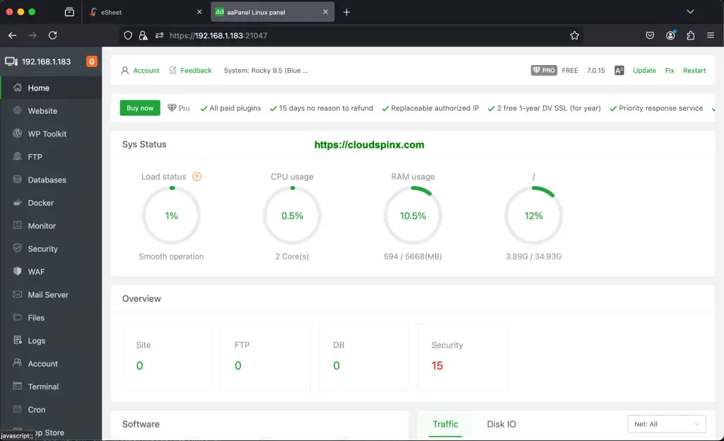Install and Use aaPanel on Rocky Linux AlmaLinux 04