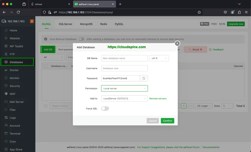 Install and Use aaPanel on Rocky Linux AlmaLinux 08
