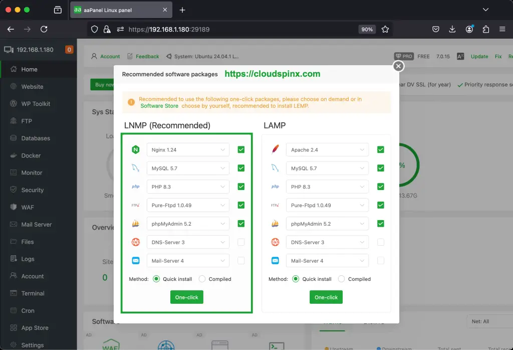 Install and Use aaPanel on Ubuntu 02