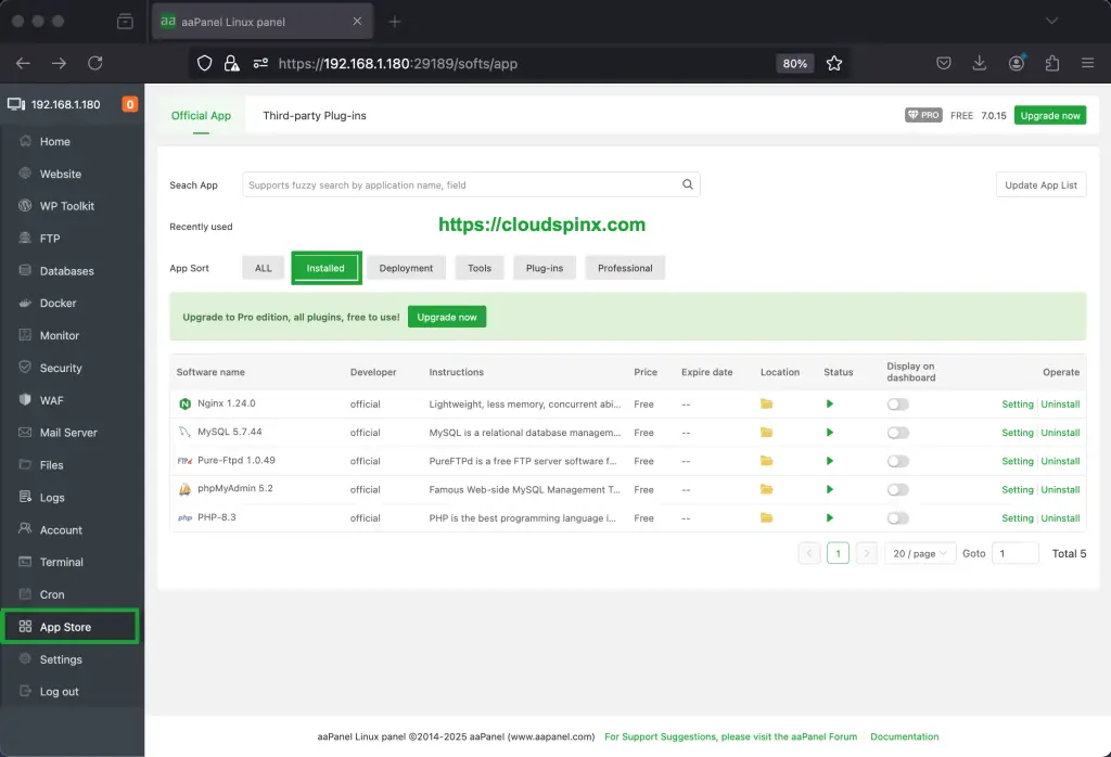 Install and Use aaPanel on Ubuntu 05