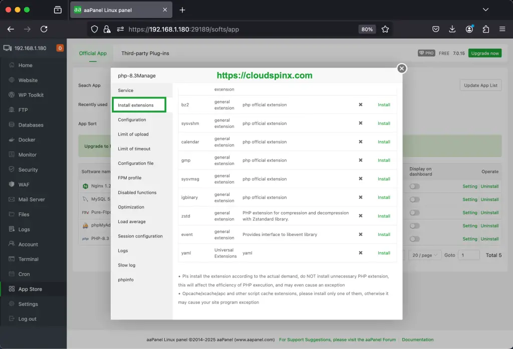 Install and Use aaPanel on Ubuntu 06