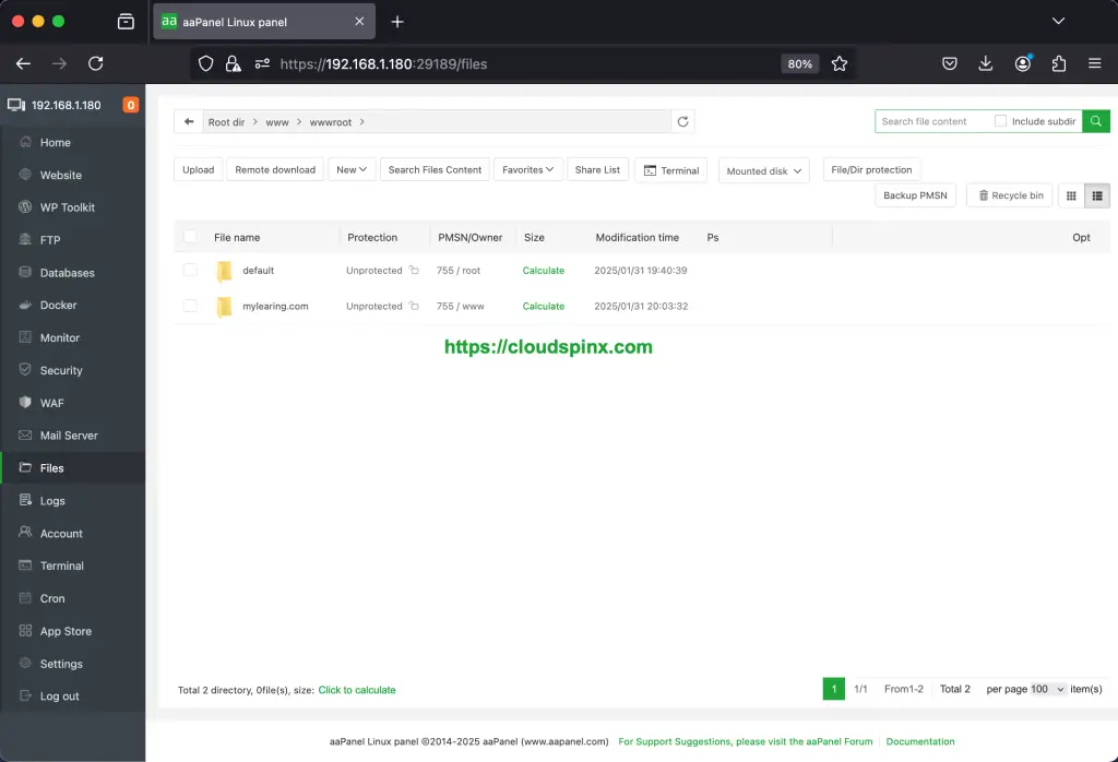 Install and Use aaPanel on Ubuntu 10