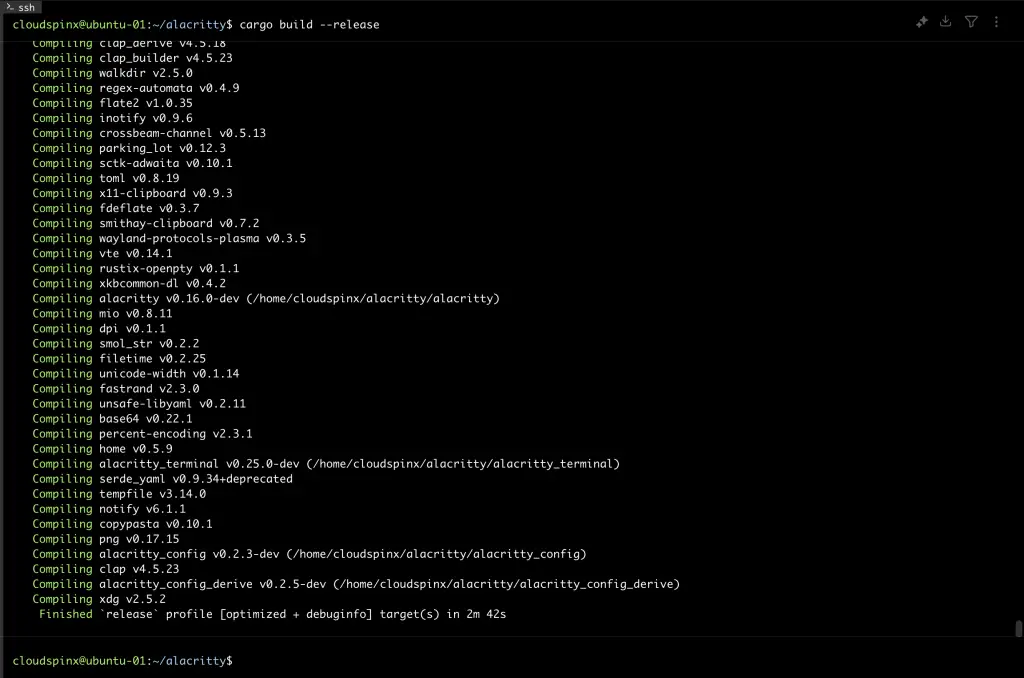 Installing Alacritty Terminal on Ubuntu 01