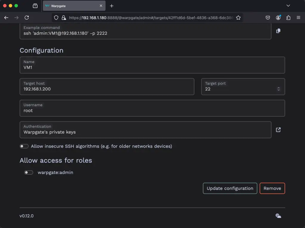 Setup SSH HTTPS and MySQL bastion Server using Warpgate 06
