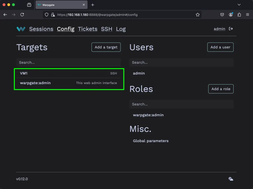 Setup SSH HTTPS and MySQL bastion Server using Warpgate 07