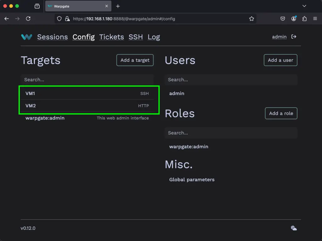 Setup SSH HTTPS and MySQL bastion Server using Warpgate 12